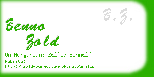 benno zold business card